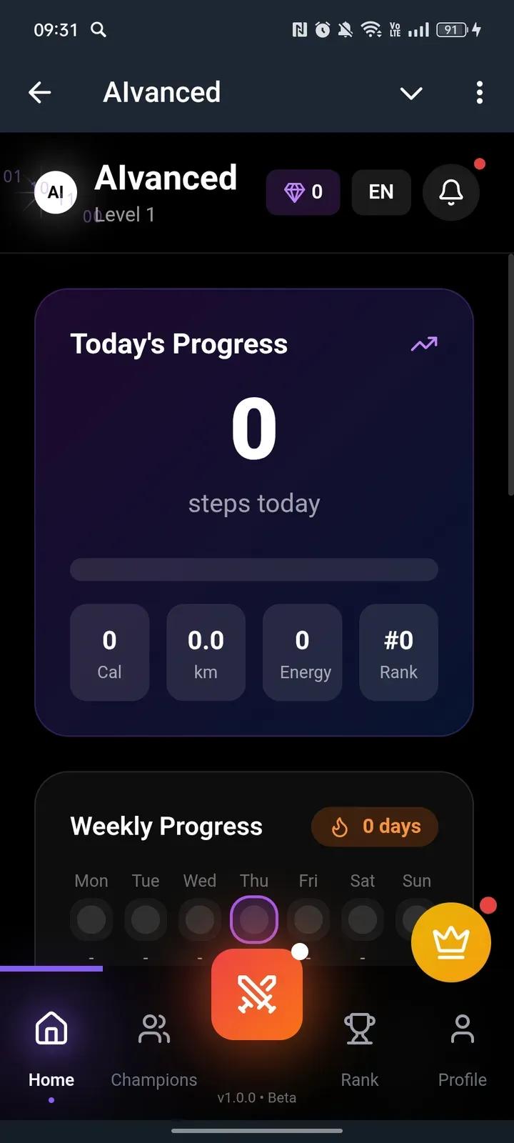 AIvanced Game - AI Fights & Fitness tracker