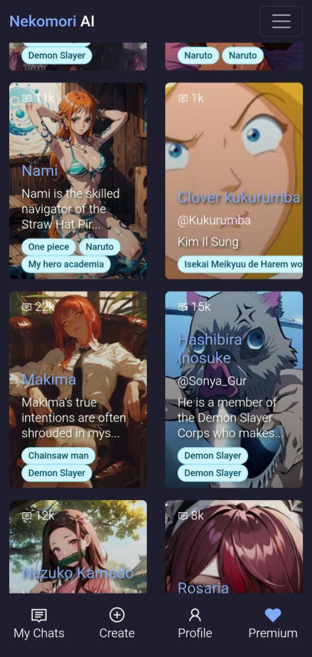 Nekomori 👾 AI Anime Chat