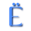 Эмодзи Синий шрифт