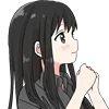 Эмодзи Black Hair Girl Emoji