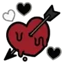 Эмодзи Dark Black Red Mixed