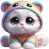 Эмодзи Радужный мяу мишка