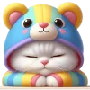Эмодзи Радужный мяу мишка