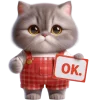 Эмодзи Кот в комбинезоне