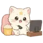 Эмодзи Cute cat funny daily