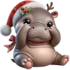 Эмодзи Новогодний Бегемотик
