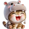 Эмодзи Котик бегемотик