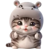 Эмодзи Котик бегемотик