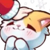 Эмодзи новогодний кот₊ 🎄 ୨ ୨