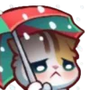 Эмодзи новогодний кот₊ 🎄 ୨ ୨