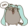Эмодзи pusheen ‧₊﹢ٯ౿