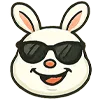 Эмодзи Крутой зайчик