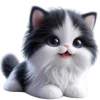 Эмодзи Чернобелая киса