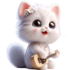 Эмодзи Белая котька
