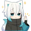 Эмодзи Белый котенок