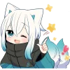 Эмодзи Белый котенок