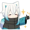 Эмодзи Белый котенок