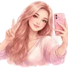 Эмодзи womens pink