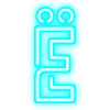 Эмодзи голубой неон