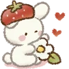 Эмодзи strawberry and rabbit