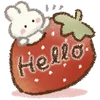 Эмодзи strawberry and rabbit