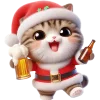 Эмодзи Новогодний котик