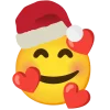 Эмодзи Смайлики с новогодней шапочкой