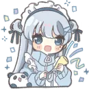 Стикер Горничная и панда