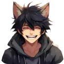 Стикер Anime Boy wolf