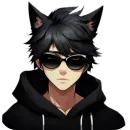 Стикер Anime Boy wolf