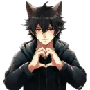 Стикер Anime Boy wolf