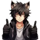 Стикер Anime Boy wolf