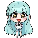 Стикер Blue girl