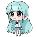 Стикер Blue girl