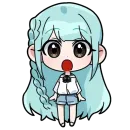 Стикер Blue girl