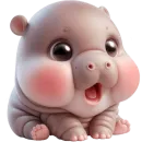 Стикер Малыш бегемотик