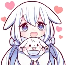 Стикер Белая зайка