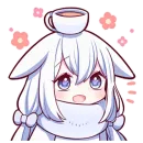 Стикер Белая зайка