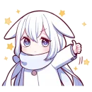 Стикер Белая зайка