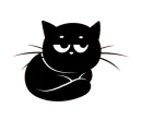 Стикер Чёрный котик