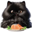 Стикер Черный котэ