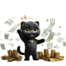 Стикер Черный котенок