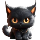 Стикер Черный котенок