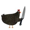 Стикер Черная курица