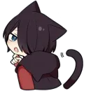 Стикер Чёрный котёнок