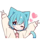 Стикер Голубой котик 2