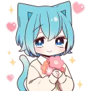 Стикер Голубой котик 2