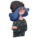 Стикер Blue hair girl