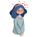 Стикер Blue hair girl