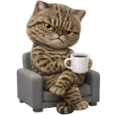 Стикер Коричневый котик